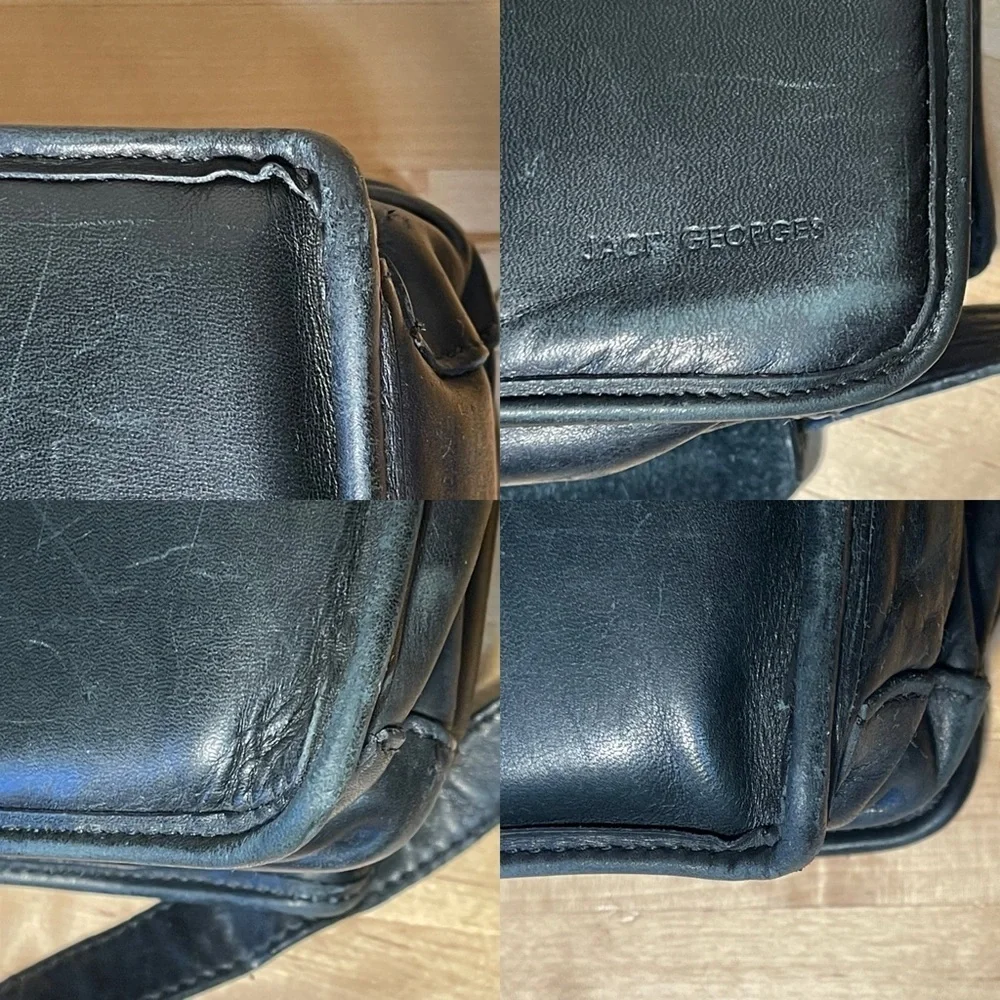 Jack Georges Elements Collection Double Gusset Flap Over Leather Briefcase